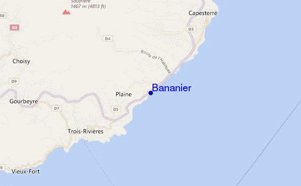 Bananier location map