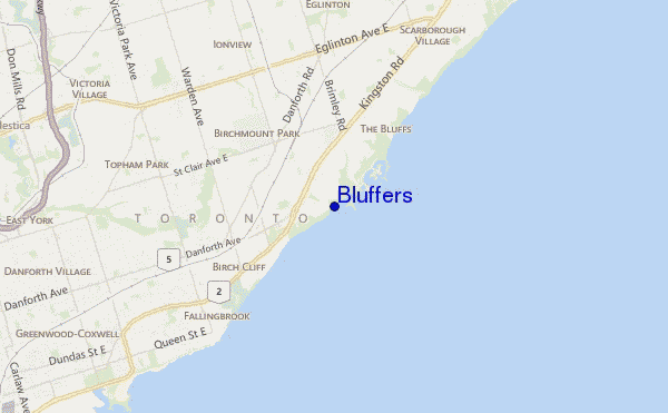 Bluffers location map