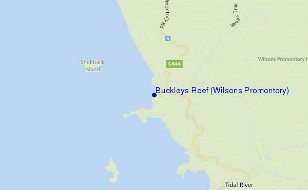 Buckleys Reef (Wilsons Promontory) location map