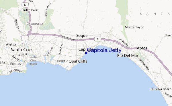 Capitola Jetty location map