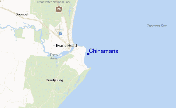 Chinamans location map