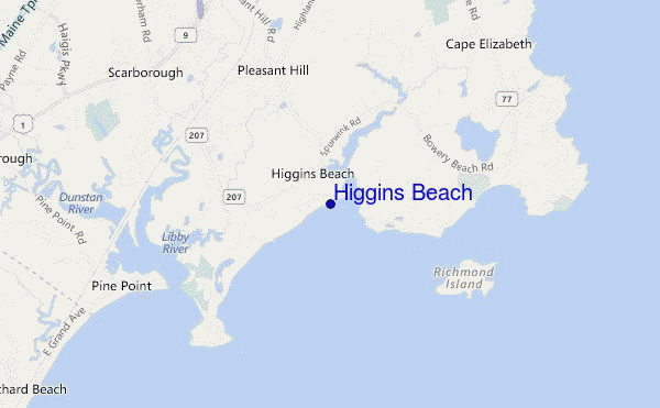Higgins Beach location map