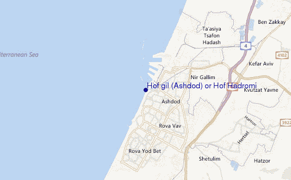 Hof gil (Ashdod) or Hof Hadromi location map