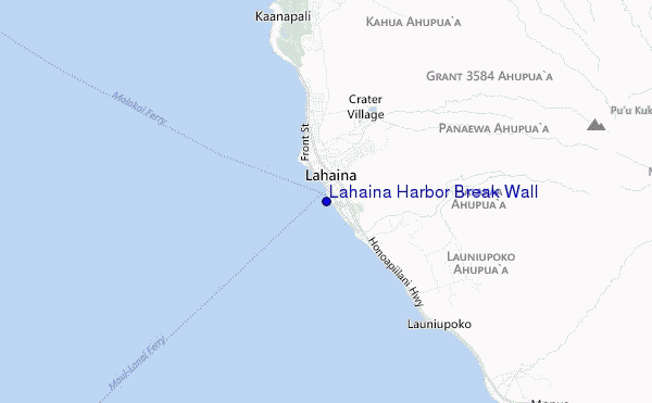 Lahaina Harbor Break Wall location map