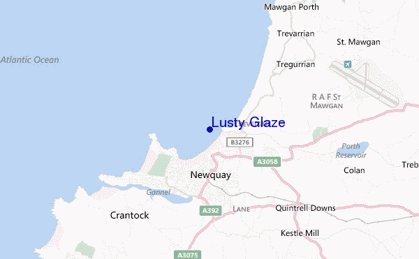 Lusty Glaze location map