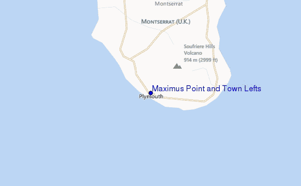 Maximus Point and Town Lefts location map