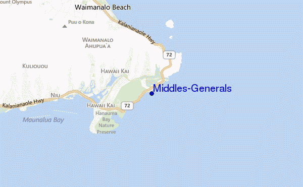 Middles/Generals location map