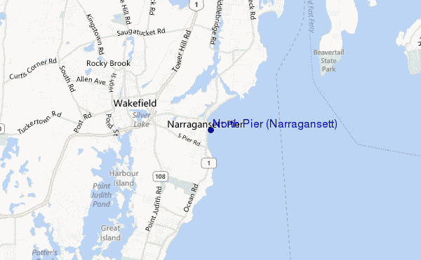 North Pier (Narragansett) location map