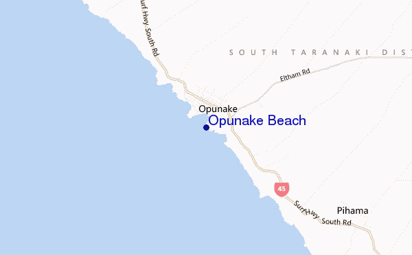 Opunake Beach location map