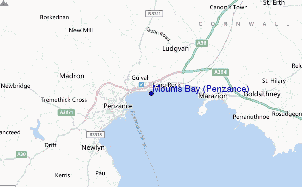 Mounts Bay (Penzance) location map