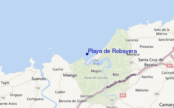 Playa de Robayera location map