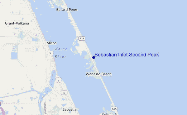Sebastian Inlet-Second Peak location map