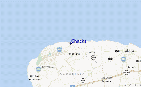 Shacks location map