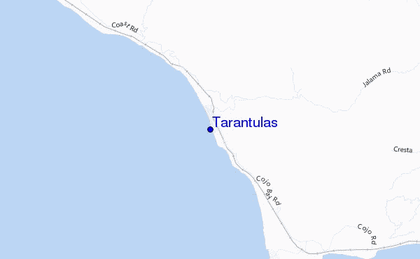 Tarantulas location map