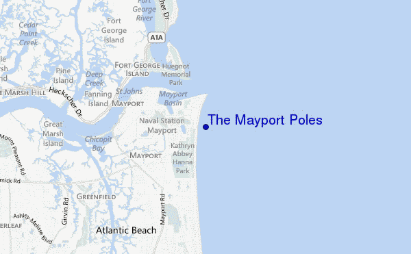 The Mayport Poles location map