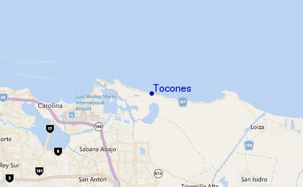 Tocones location map
