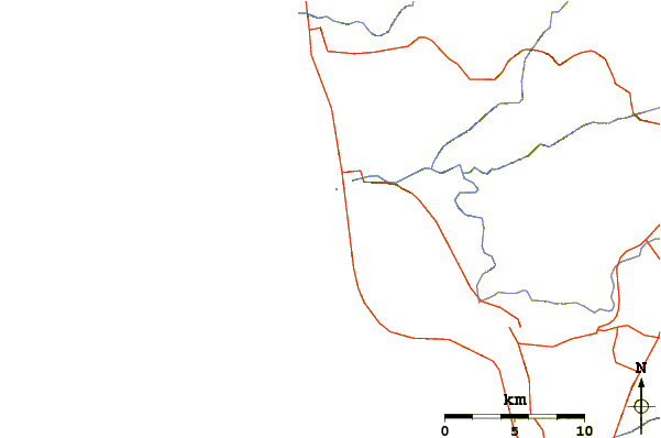 Carreteras y ríos cerca de Alisitos