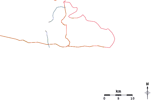 Carreteras y ríos cerca de Aufaga Village