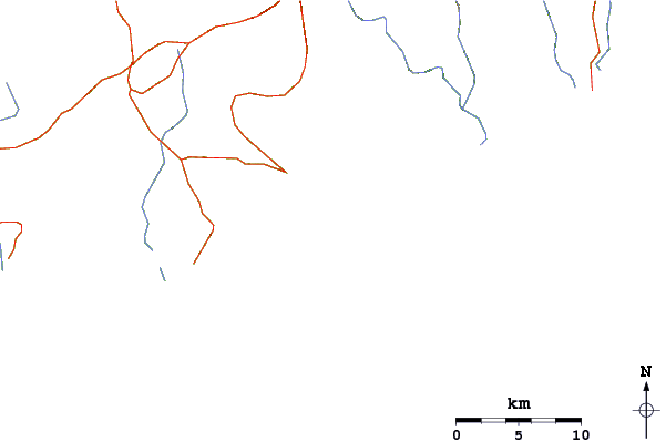Carreteras y ríos cerca de Bahia Santa Cruz