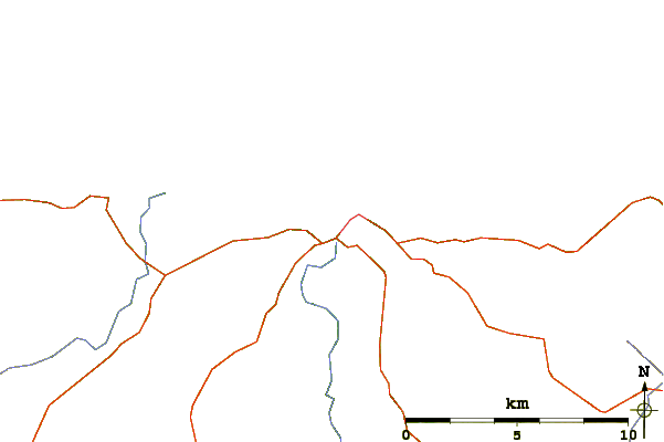 Carreteras y ríos cerca de Banff