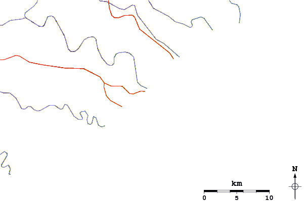 Carreteras y ríos cerca de Barbel Point