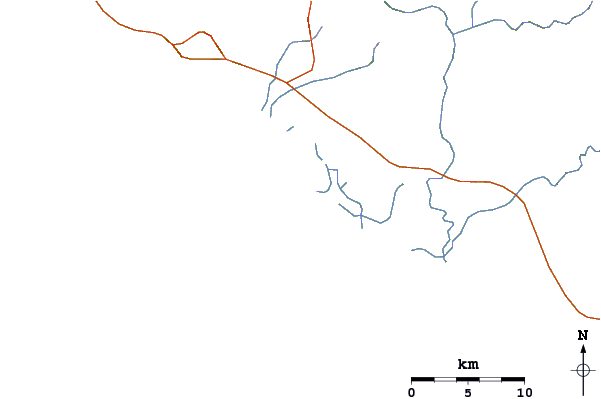 Carreteras y ríos cerca de Barre de Potosi