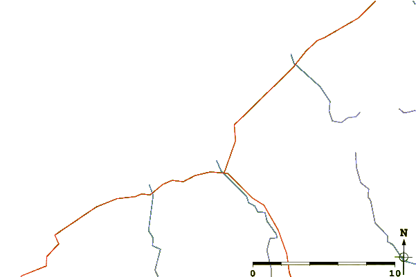 Carreteras y ríos cerca de Barvas (Lewis)
