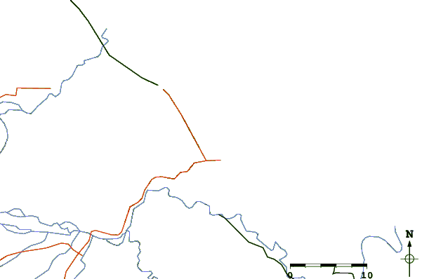 Carreteras y ríos cerca de Black Beach / Cahuita