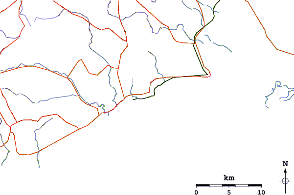 Carreteras y ríos cerca de Boomer Beach