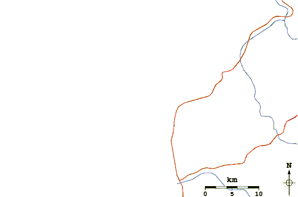 Carreteras y ríos cerca de Cabo Pasado