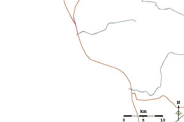 Carreteras y ríos cerca de Calafia