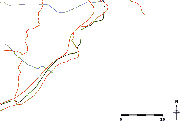 Carreteras y ríos cerca de El Cantal Roig