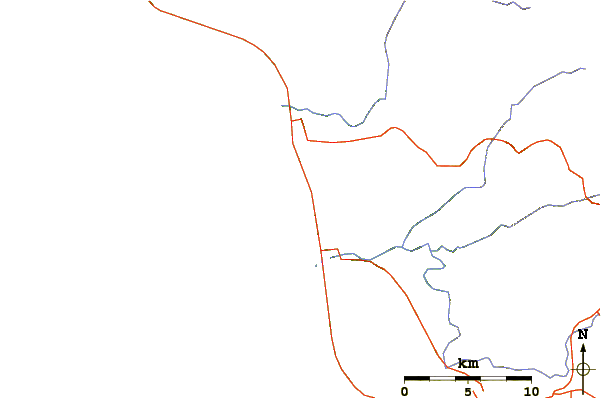 Carreteras y ríos cerca de Cantamar Settlement