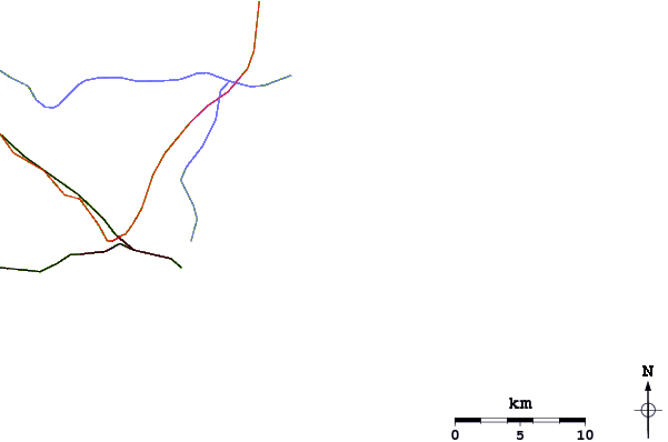 Carreteras y ríos cerca de Caravelas