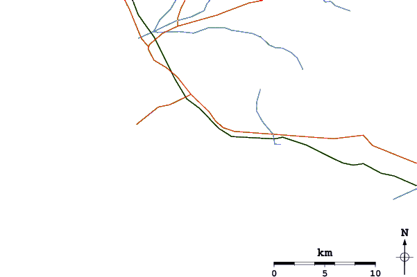 Carreteras y ríos cerca de Cartello (Ansedonia)