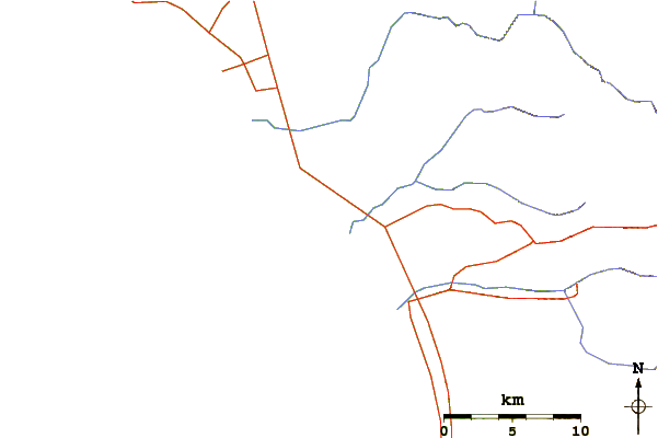 Carreteras y ríos cerca de Cielito Lindo