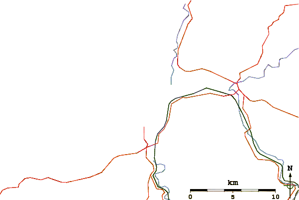 Carreteras y ríos cerca de Crow Point