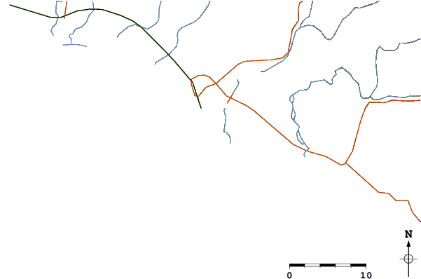 Carreteras y ríos cerca de Cutters Right