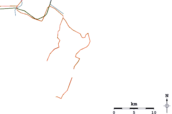 Carreteras y ríos cerca de Diners Beach