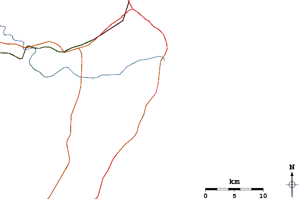 Carreteras y ríos cerca de Dunas de Ule