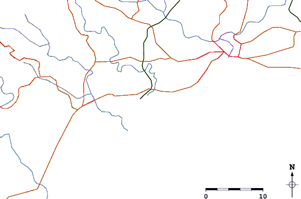Carreteras y ríos cerca de El Chinchorro (Red Beach)