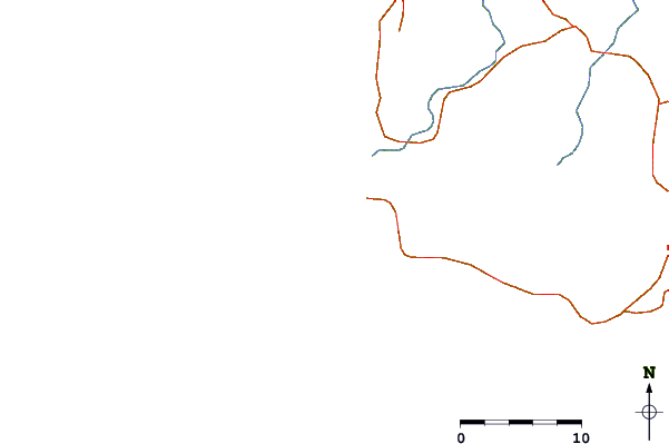 Carreteras y ríos cerca de El Loco