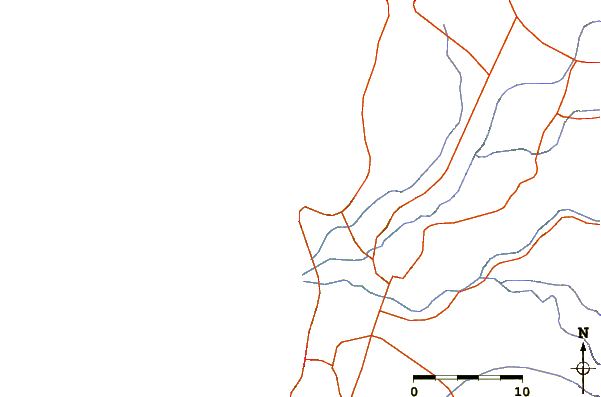 Carreteras y ríos cerca de El Muelle