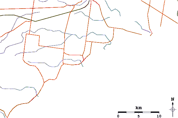 Carreteras y ríos cerca de Fishermans Beach