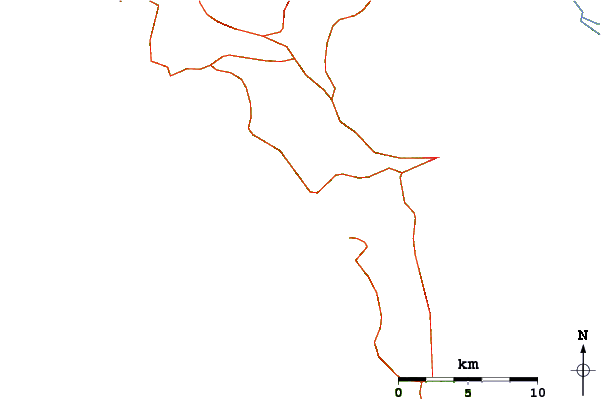 Carreteras y ríos cerca de Glyfada (Corfu)
