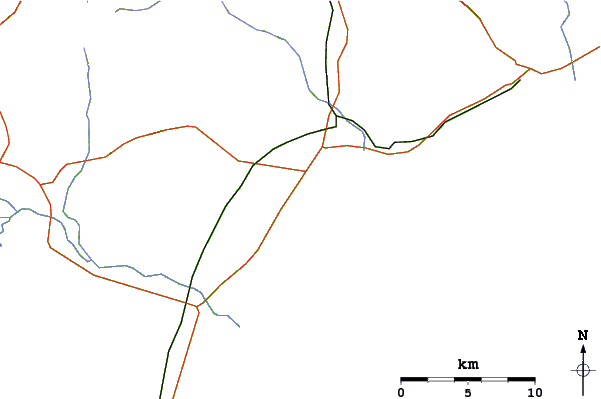 Carreteras y ríos cerca de Hamamet ( Le Port)