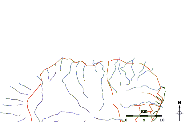 Carreteras y ríos cerca de Hanalei Bay