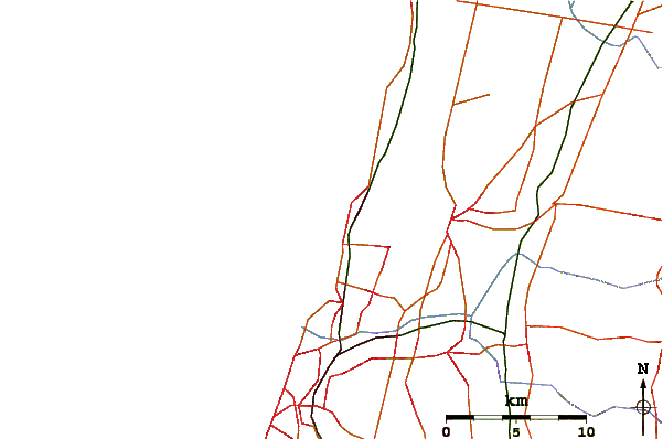 Carreteras y ríos cerca de Hasharon Beach