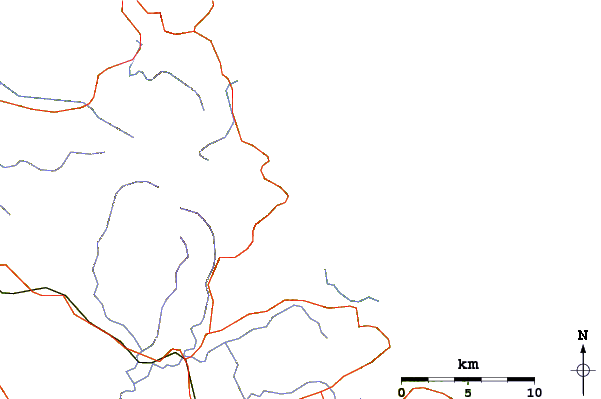 Carreteras y ríos cerca de Helena Bay