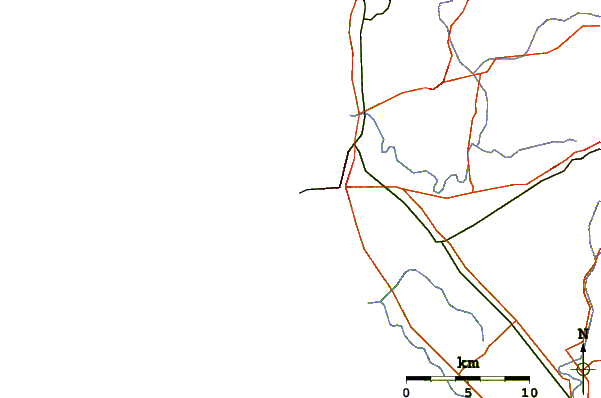 Carreteras y ríos cerca de Hells Gate